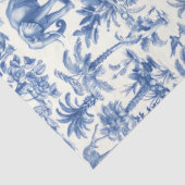 Chinoiserie Toile de Jouy marineblauwe dieren Tissuepapier (Detail)