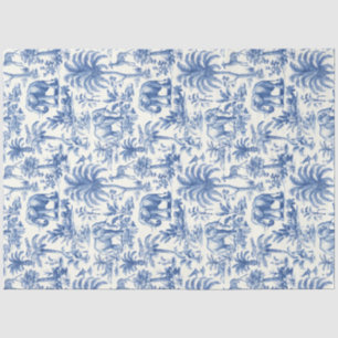Chinoiserie Toile de Jouy marineblauwe dieren Tissuepapier