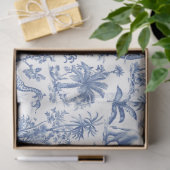 Chinoiserie Toile de Jouy marineblauwe dieren Tissuepapier (Geschenk)