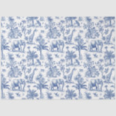 Chinoiserie Toile de Jouy marineblauwe dieren Tissuepapier (Voorkant)