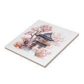 Chinoiserie Toile De Jouy Pagode  Tegeltje (Zijkant)