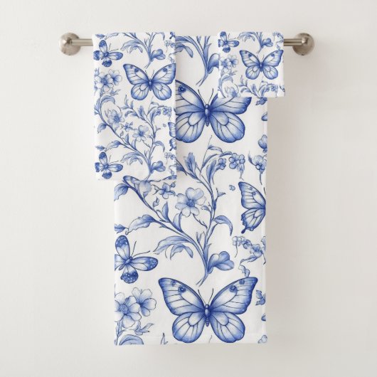 Chinoiserie Toile De Jouy Pattern Bad Handdoek (Insitu)