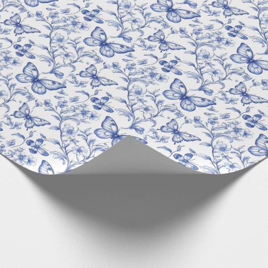 Chinoiserie Toile De Jouy Pattern Cadeaupapier (Hoek)