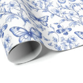 Chinoiserie Toile De Jouy Pattern Cadeaupapier (Rol Hoek)