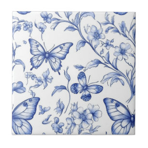 Chinoiserie Toile De Jouy Pattern Tegeltje
