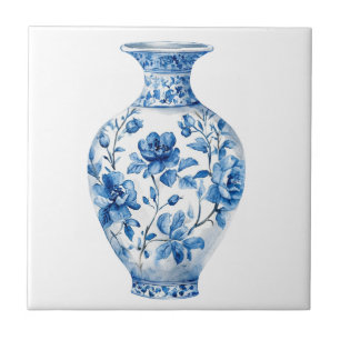 Chinoiserie Toile De Jouy Vaas Tegeltje