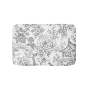Chinoiserie Toile Draak Kersenbloesem Siermotief Badmat