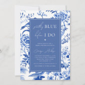 Chinoiserie Toile Something Blue Vrijgezellenfeest Kaart (Voorkant)