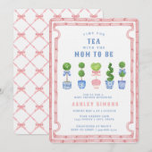 Chinoiserie Topiary-Baby shower | Pink Tea Party Kaart (Voorkant / Achterkant)