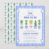 Chinoiserie Topiary Baby shower | Tea Party Invita Kaart (Voorkant / Achterkant)