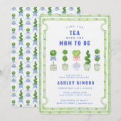 Chinoiserie Topiary Baby shower | Tea Party Kaart (Voorkant / Achterkant)
