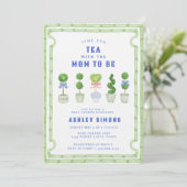 Chinoiserie Topiary Baby shower | Tea Party Kaart (Staand voorkant)