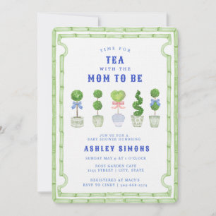 Chinoiserie Topiary Baby shower   Tea Party Kaart