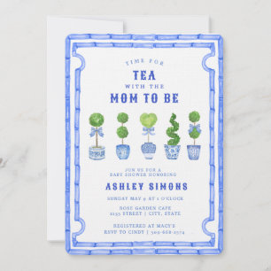 Chinoiserie Topiary Baby shower   Tea Party Kaart