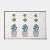 Chinoiserie Topiary Blauw Wit Ginger Jar Deurmat (Voorkant)