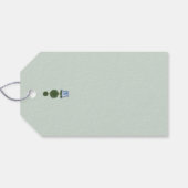Chinoiserie Topiary Bomen met Blauwe Strik Cadeaulabel (Achterkant Horizontaal)