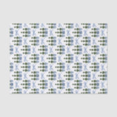 Chinoiserie Topiary Boom Blauwe Strik Tissuepapier (Voorkant)