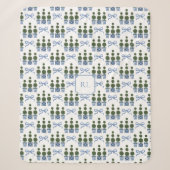 Chinoiserie Topiary Boom Monogram Sherpa Deken (Voorkant)