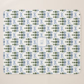 Chinoiserie Topiary Boom Monogram Sherpa Deken (Voorkant (horizontaal))