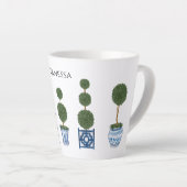 Chinoiserie Topiary Boomdrie Ceramic Latte Mok (Rechterhoek)
