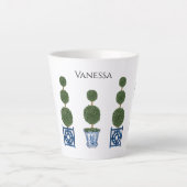 Chinoiserie Topiary Boomdrie Ceramic Latte Mok (Voorkant)