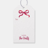 Chinoiserie Topiary Christmas, Custom Holiday Cadeaulabel (Achterkant)