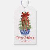 Chinoiserie Topiary Custom Christmas Cadeaulabel (Voorkant)