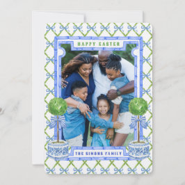 Chinoiserie Topiary Easter Photo Card Kaart