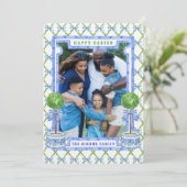 Chinoiserie Topiary Easter Photo Card Kaart (Staand voorkant)