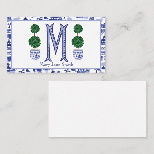 Chinoiserie Topiary Enclosure Cards Informatiekaartje (Voorkant / Achterkant)