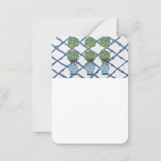 Chinoiserie Topiary Ginger Jar Flat  Notitiekaartje (Voorkant)