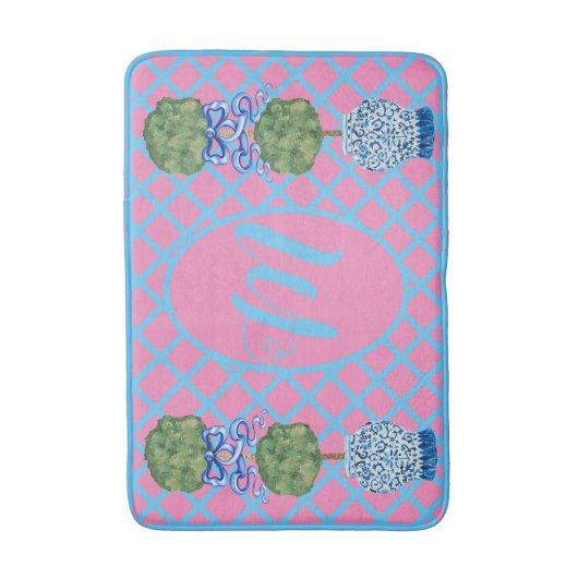 Chinoiserie Topiary Ginger Jar Jars Badmat (Voorkant Verticaal)