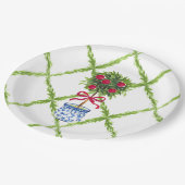 Chinoiserie Topiary, Grandmillenial Holiday Papieren Bordje (Gekanteld)