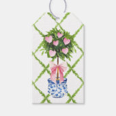 Chinoiserie Topiary Hearts Valentijnsdag Cadeaulabel (Voorkant)
