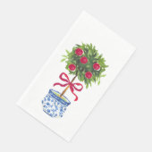 Chinoiserie Topiary Holiday Napkins Servet (Hoek)