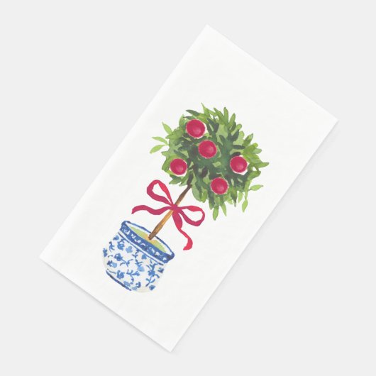 Chinoiserie Topiary Holiday Napkins Servet (Hoek)