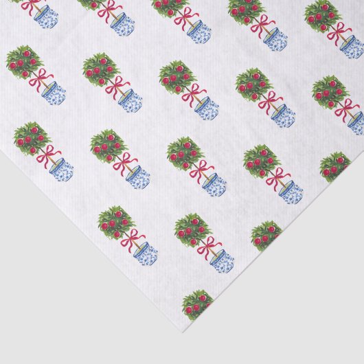 Chinoiserie Topiary Holiday Tissuepapier (Detail)