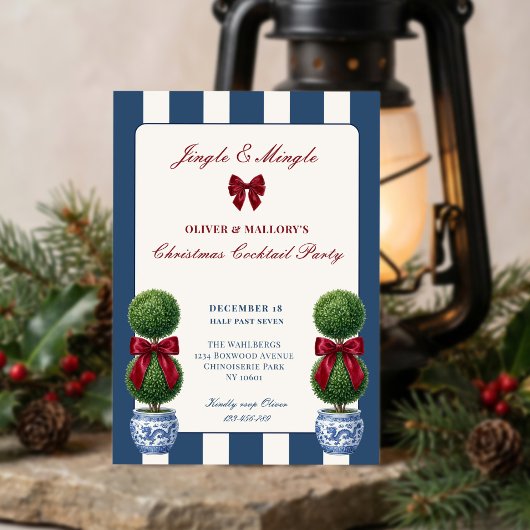 Chinoiserie Topiary Jingle Mingle Kerstfeest Kaart