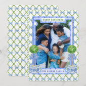 Chinoiserie Topiary Kerstmis Kaart (Voorkant / Achterkant)