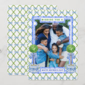 Chinoiserie Topiary Moederdag Photo Card Kaart (Voorkant / Achterkant)