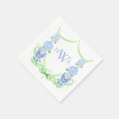 Chinoiserie Topiary Monogram Crest Grandmillennial Servet (Hoek)