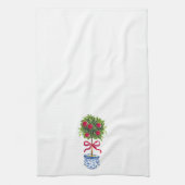 Chinoiserie Topiary Red Bow Theedoek (Verticaal)