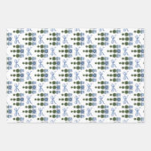 Chinoiserie Topiary Tree Blue Bow Inpakpapier Vel (Voorkant)