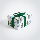 Chinoiserie Topiary Tree Blue Bow Inpakpapier Vel