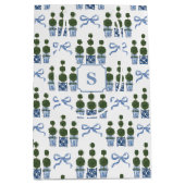 Chinoiserie Topiary Tree Blue Bow Medium Cadeauzakje (Voorkant)