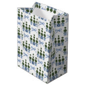 Chinoiserie Topiary Tree Blue Bow Medium Cadeauzakje (Achterkant Gekanteld)