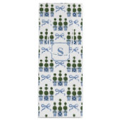 Chinoiserie Topiary Tree Blue Bow Wijn Cadeautas (Voorkant)