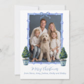 Chinoiserie Topiary Tree Christmas Holiday Card Feestdagenkaart (Voorkant)