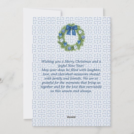 Chinoiserie Topiary Tree Christmas Holiday Card Feestdagenkaart (Achterkant)