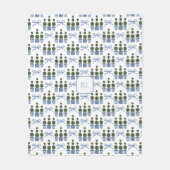 Chinoiserie Topiary Tree Monogram Fleece Deken (Voorkant)